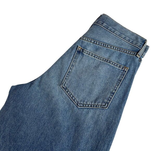 Veronica Beard Taylor Wide Leg Crop Jeans Womens 27 High Rise Blue Raw Hem - Picture 2 of 12